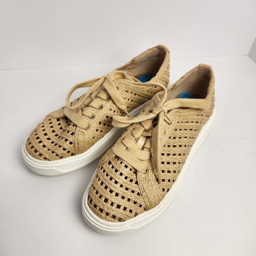 Charles David Sport Women's Raffia Platform Casual‎ Sneakers Tan Size 7.5M